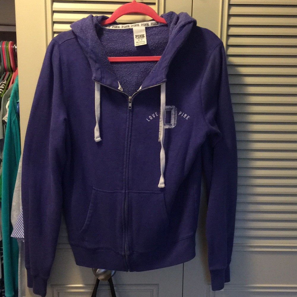Purple PINK Zip-Up Hoodie